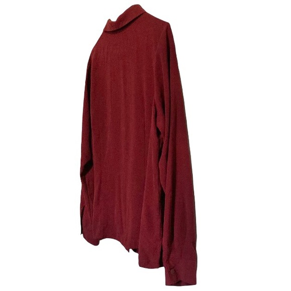 LAURA SCOTT Button Down Deep Red Burgundy Long Sleeve Career Blouse Womens 14 - Picture 12 of 16